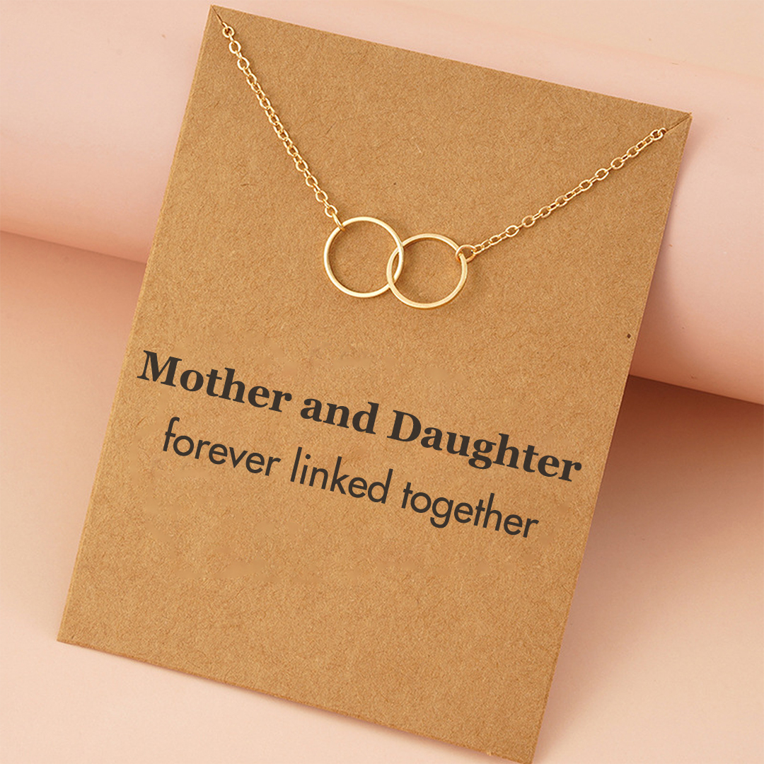 For Daughter/Mother - Mother and Daughter Forever Linked Together Circle Necklace