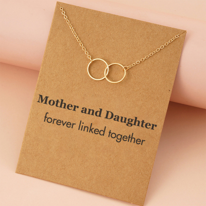 For Daughter/Mother - Mother and Daughter Forever Linked Together Circle Necklace