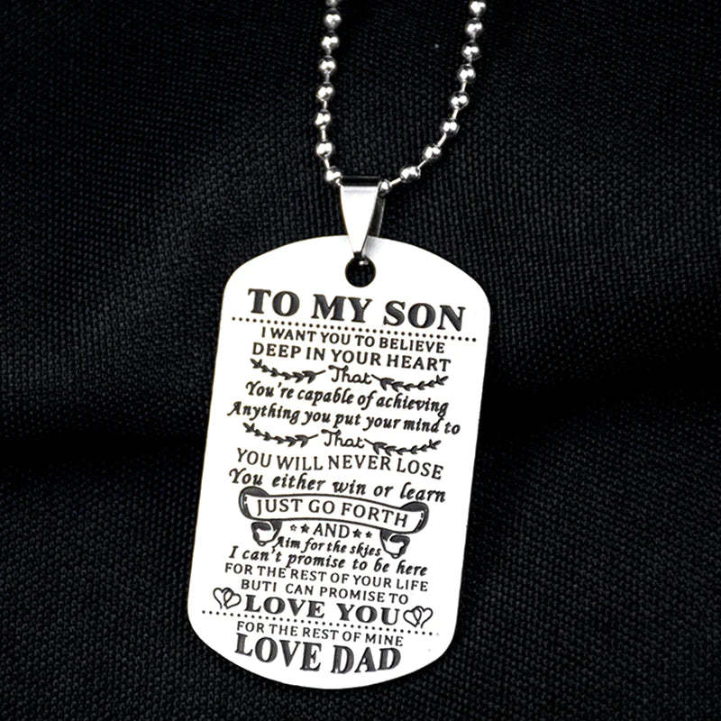 For Son - To My Son I Want You To Believe Deep In Yourself Pendant Necklace