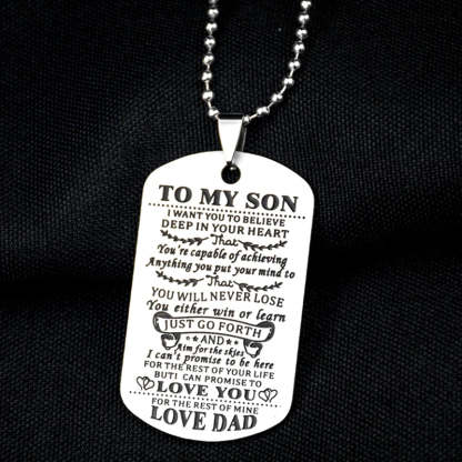 For Son - To My Son I Want You To Believe Deep In Yourself Pendant Necklace