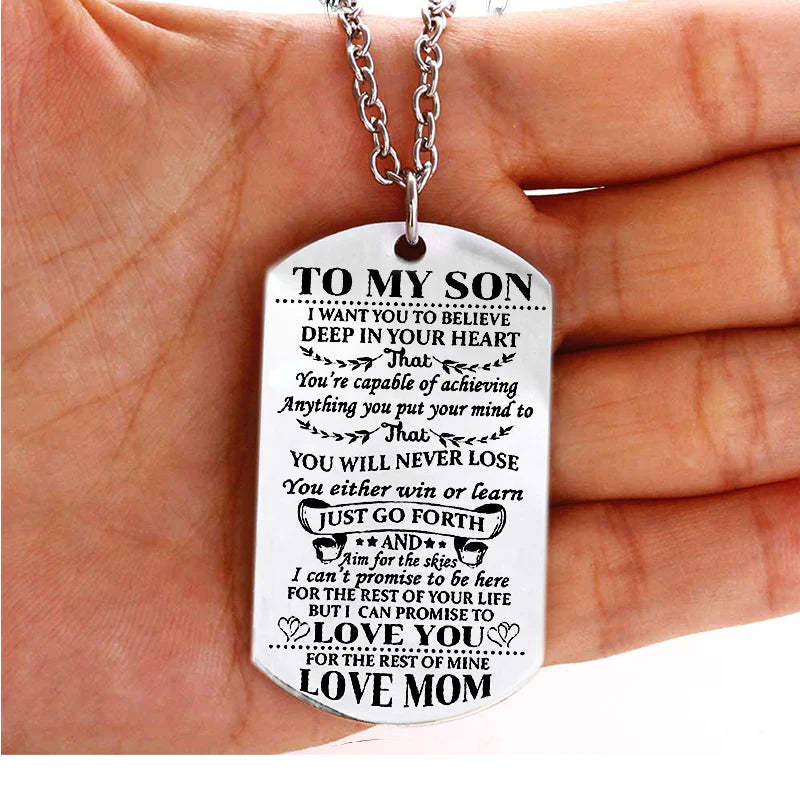 For Son - To My Son I Want You To Believe Deep In Yourself Pendant Necklace