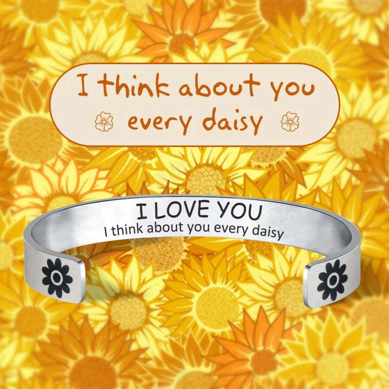 For Love - I Think About You Every Daisy Flower Bracelet