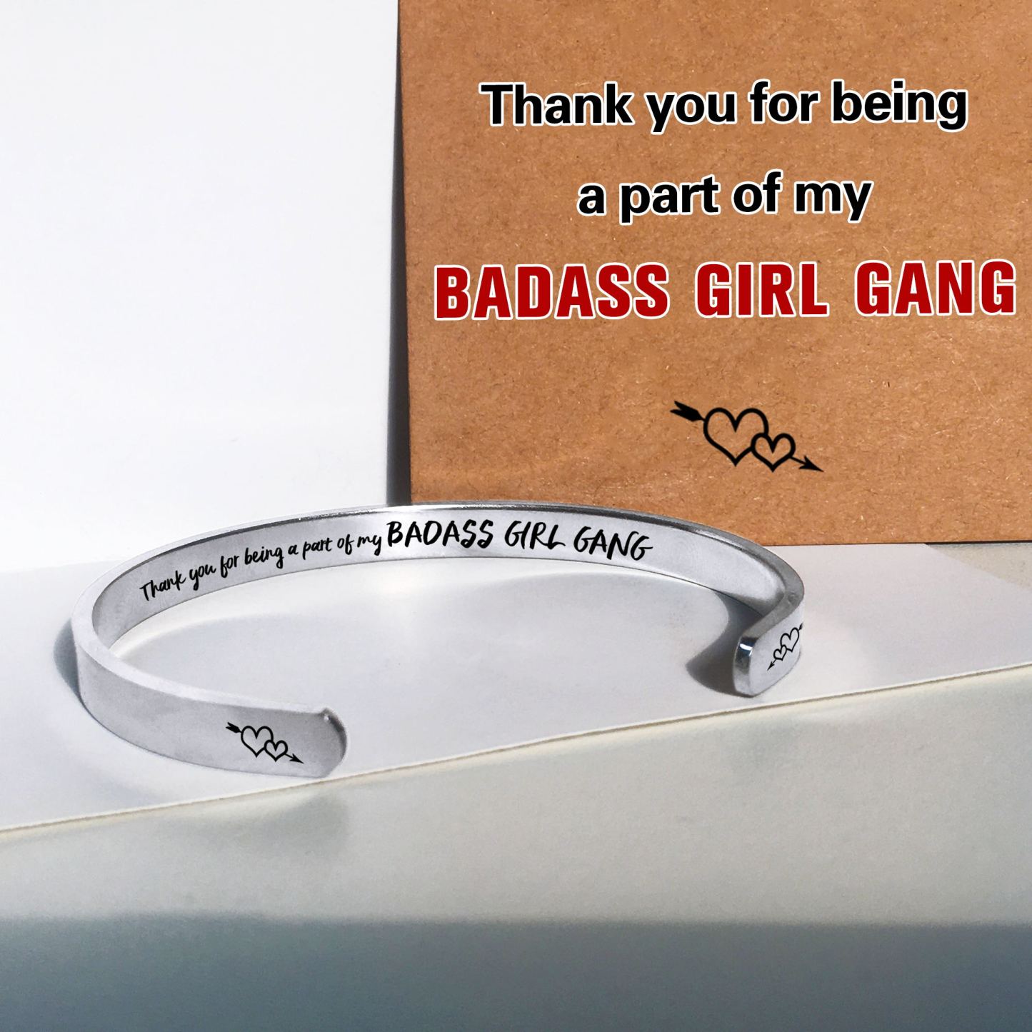 For Friend - Badass Girl Gang Double Heart Bracelet