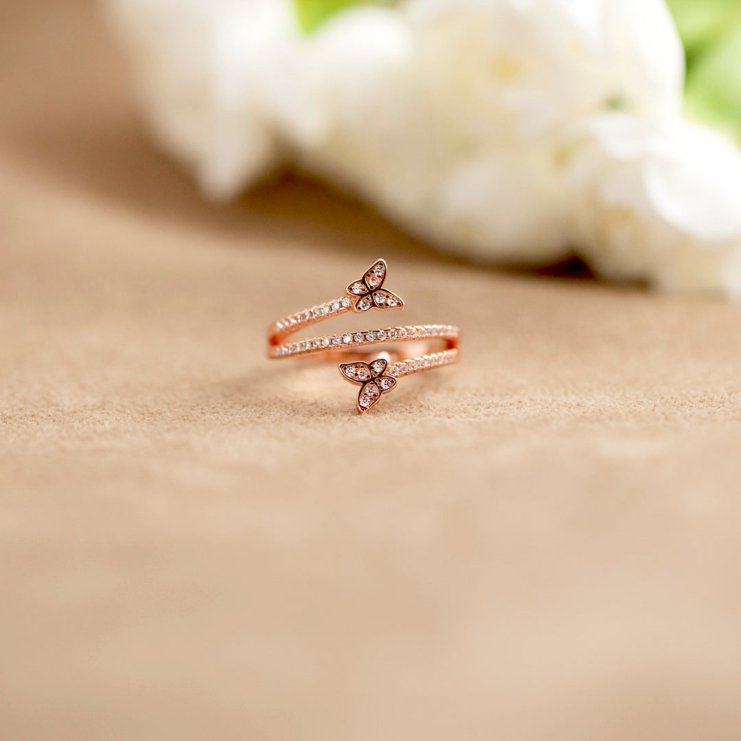 For Daughter - S925 Keep Going Butterfly Diamond Ring