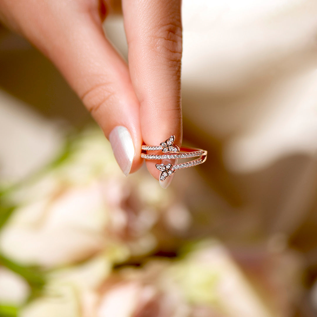 For Daughter - S925 Keep Going Butterfly Diamond Ring