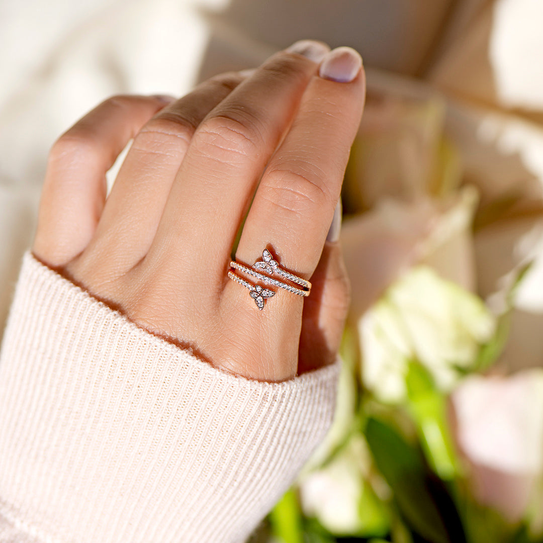 For Daughter - S925 Keep Going Butterfly Diamond Ring