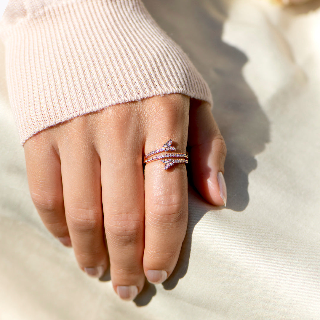 For Daughter - S925 Keep Going Butterfly Diamond Ring