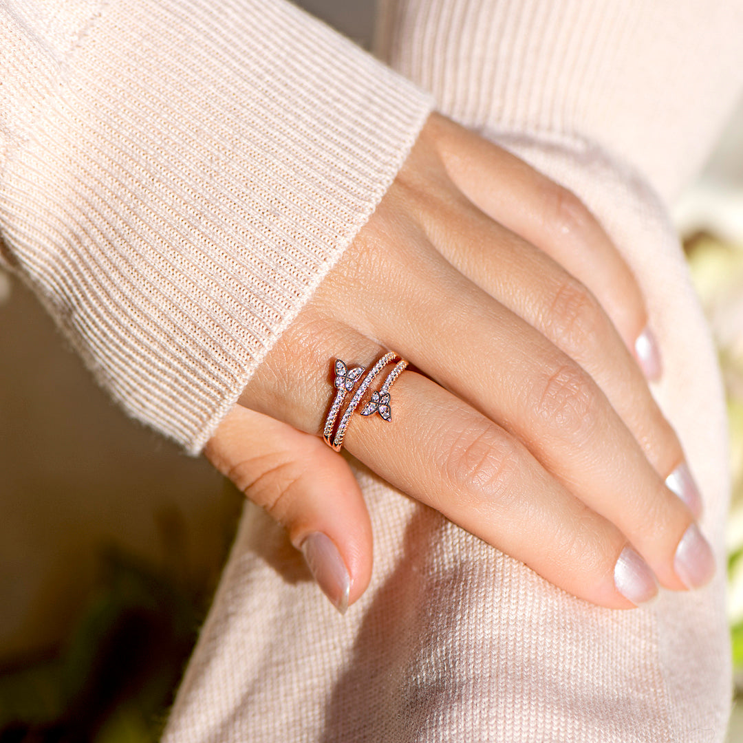 For Daughter - S925 Keep Going Butterfly Diamond Ring