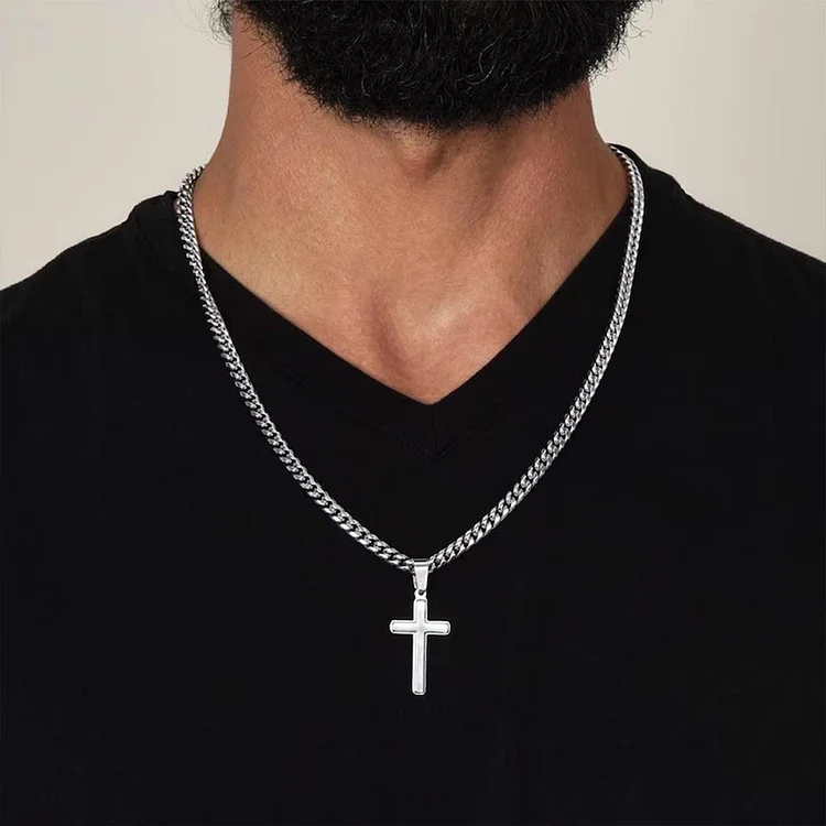 For Bonus Son - We're Family Forever Cross Pendant Necklace