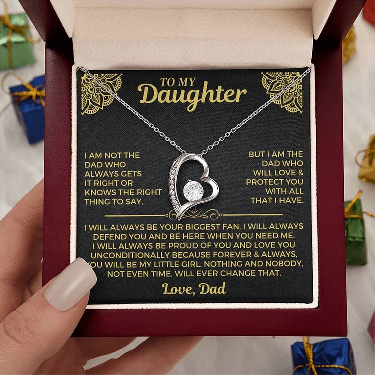 For Daughter - Love From Dad Diamond Heart Necklace