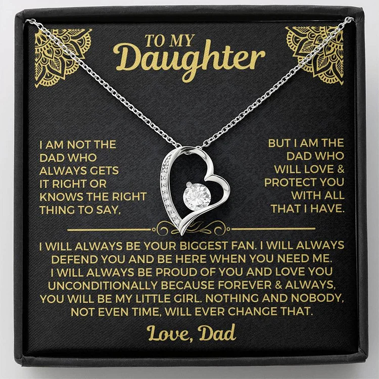 For Daughter - Love From Dad Diamond Heart Necklace