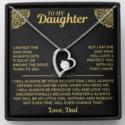 For Daughter - Love From Dad Diamond Heart Necklace