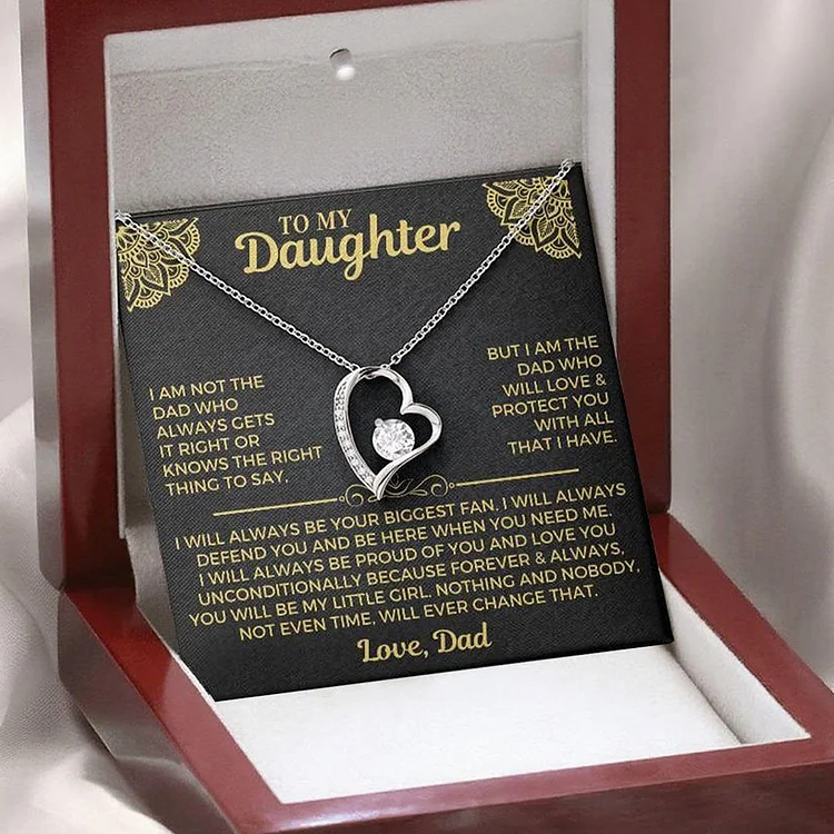 For Daughter - Love From Dad Diamond Heart Necklace