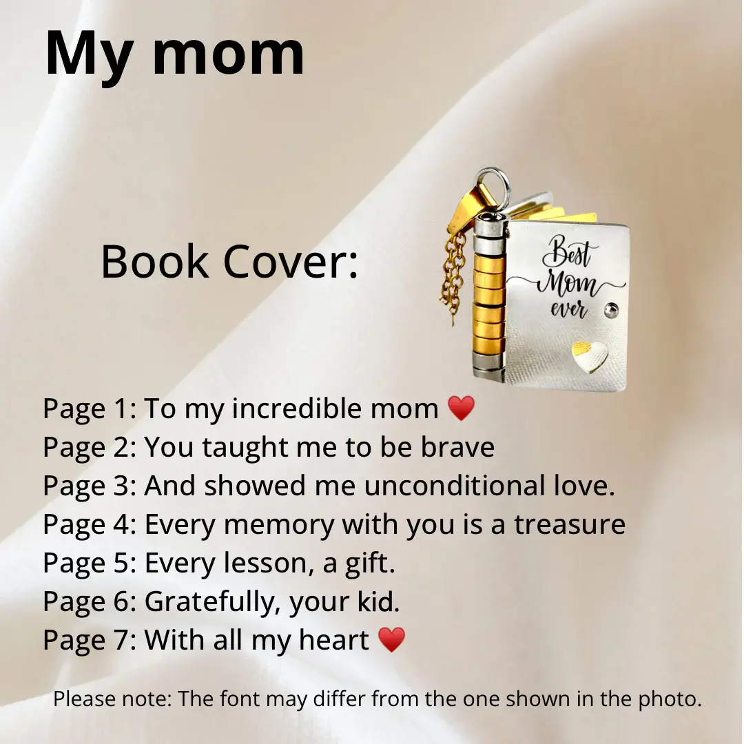 For My Incrediable Mom Book Necklace