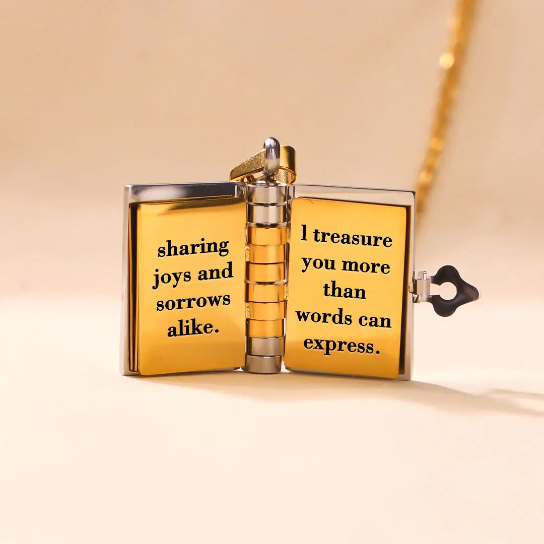 For Sisters- I Love You Sister Book Necklace