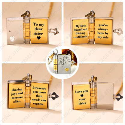For Sisters- I Love You Sister Book Necklace