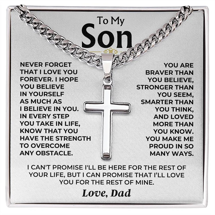 For Son - Love From Dad Cross Necklace
