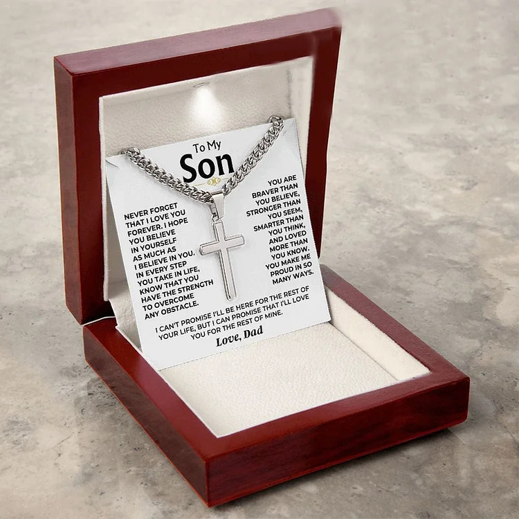 For Son - Love From Dad Cross Necklace