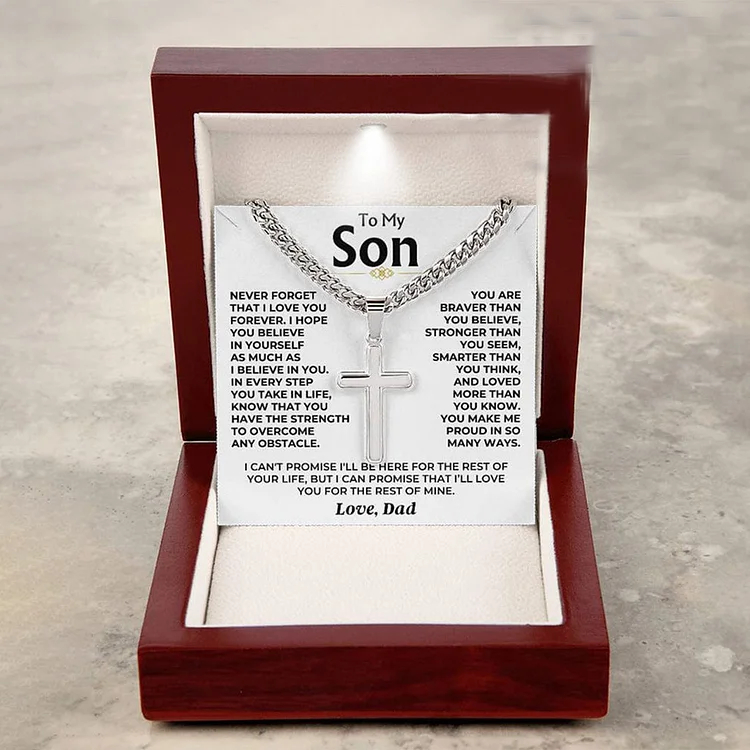 For Son - Love From Dad Cross Necklace
