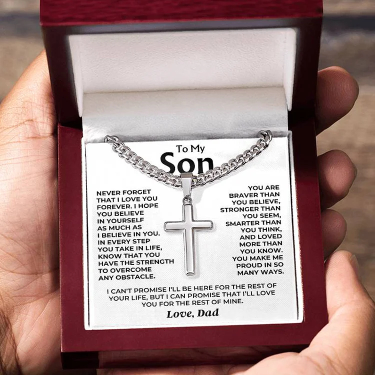 For Son - Love From Dad Cross Necklace