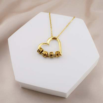 "The Heart of Our Family" - Customized Heart Necklace  N-152