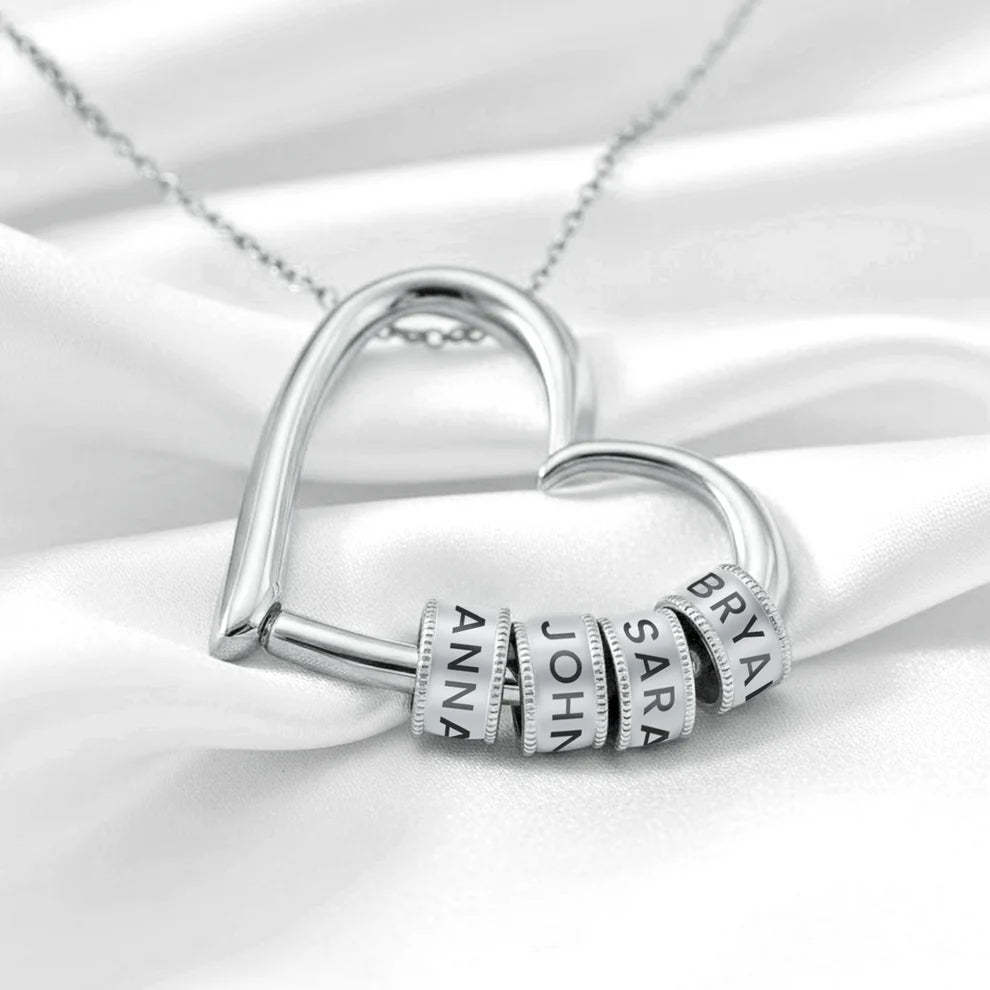 "The Heart of Our Family" - Customized Heart Necklace  N-152