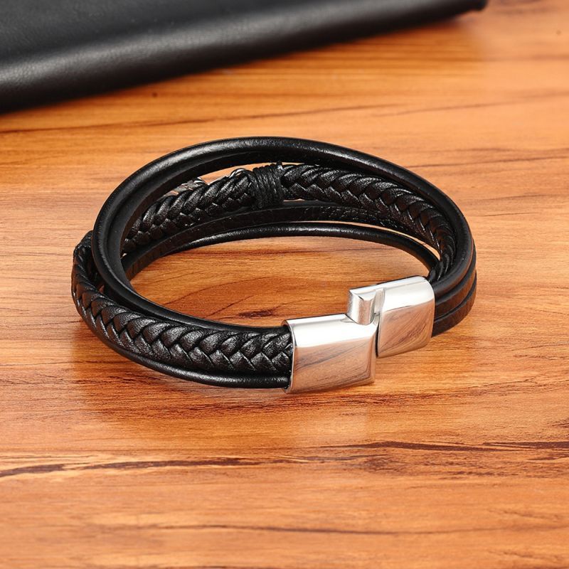 For Son - I Will Always Be With You Feather Leather Bracelet