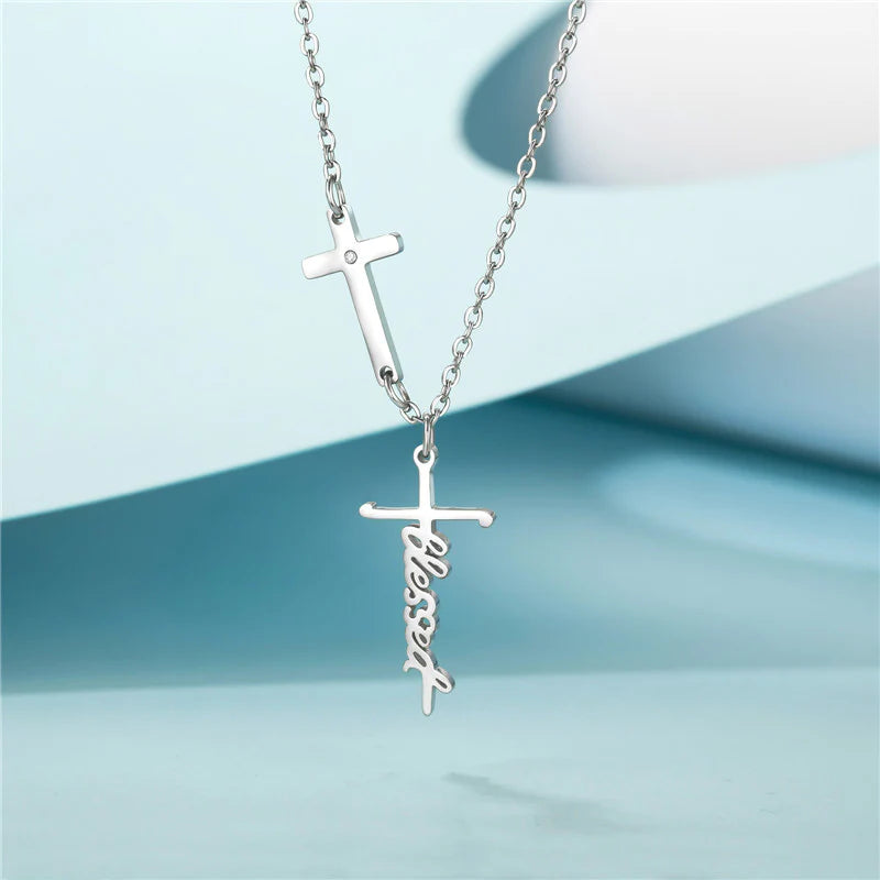 For Daughter - Blessed Cross Necklace-37bracelet