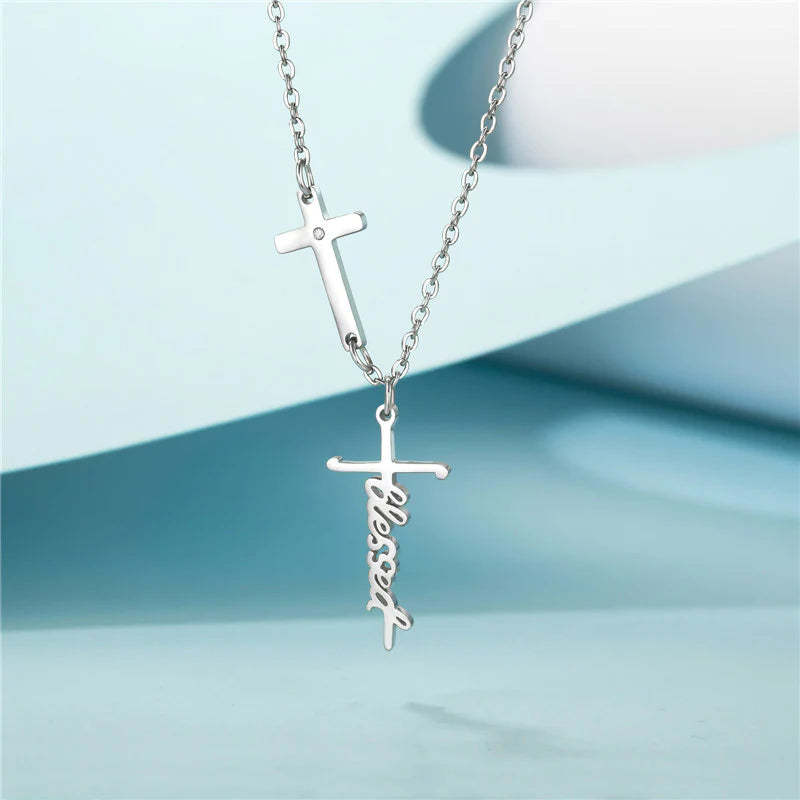 For Daughter - Blessed Cross Necklace-37bracelet