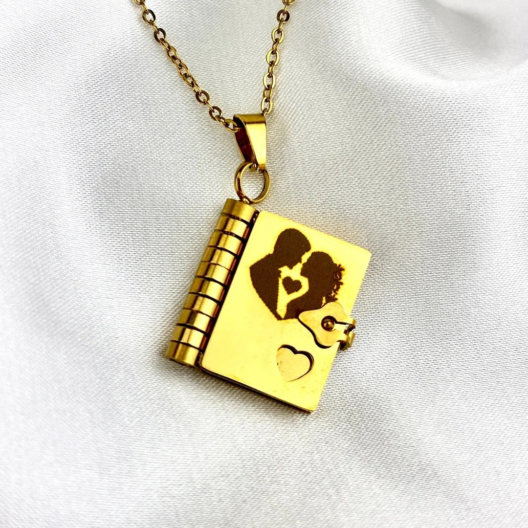 For Love - My Wife Book Necklace