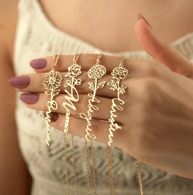 2026 Graduation Gift | Enjoy The Ride | Birth Flower Name Necklace