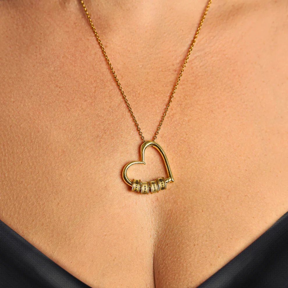 "The Heart of Our Family" - Customized Heart Necklace  N-152