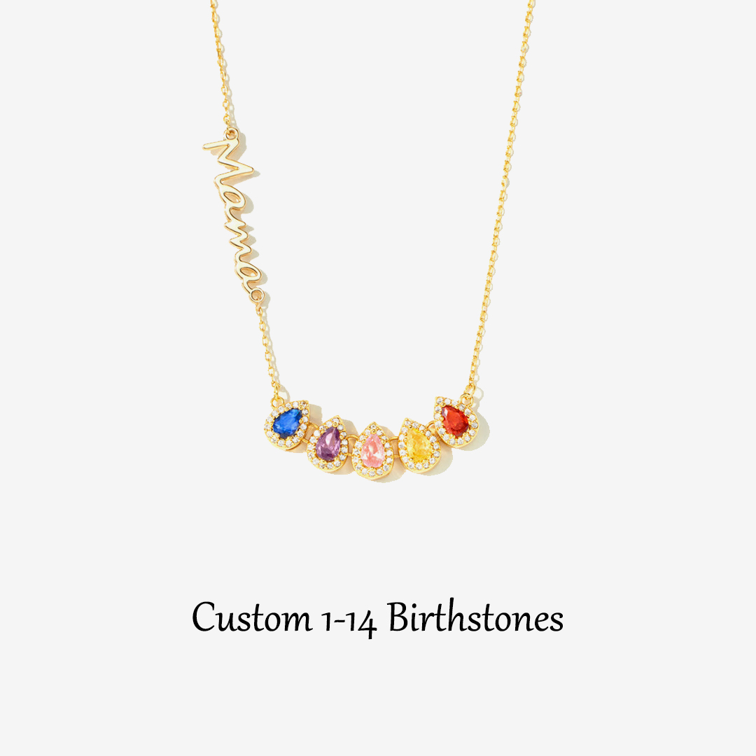 Tear of Joy Teardrop Birthstone Mama/Nana Necklace