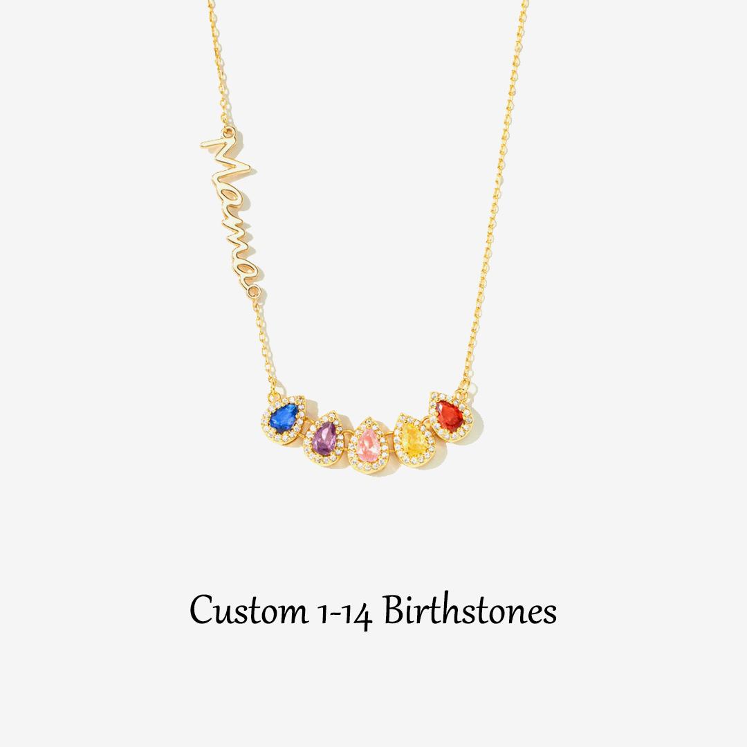 Tear of Joy Teardrop Birthstone Mama/Nana Necklace