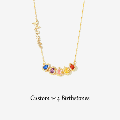 Tear of Joy Teardrop Birthstone Mama/Nana Necklace