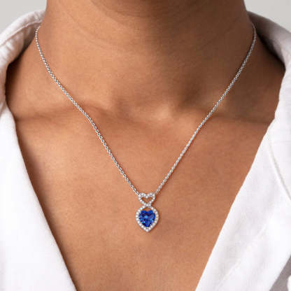 For Daughter-in-law - S925 You are also My Daughter-in-heart Blue Heart Crystal Necklace