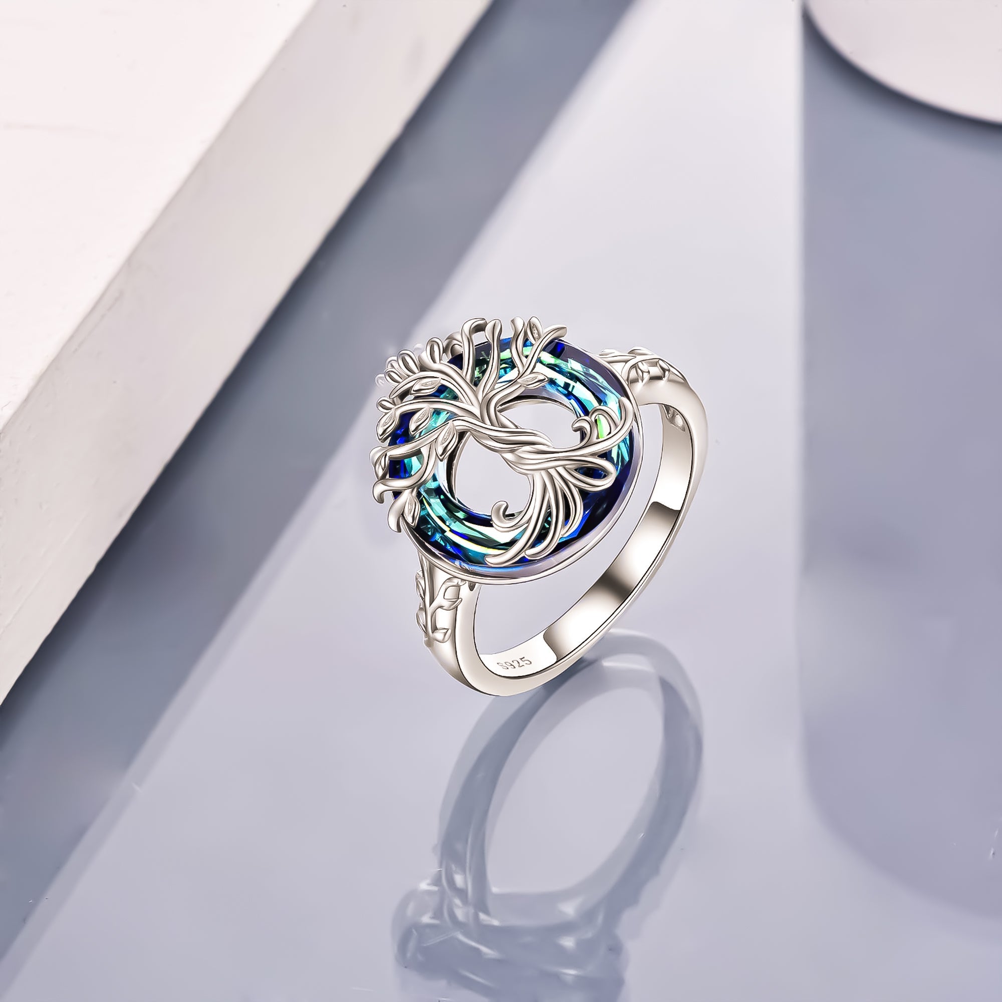 For Mom - S925 Mother is the Family Root Crystal Life Tree Crystal Ring