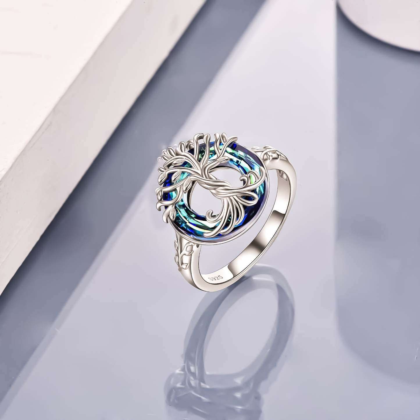 For Mom - S925 Mother is the Family Root Crystal Life Tree Crystal Ring