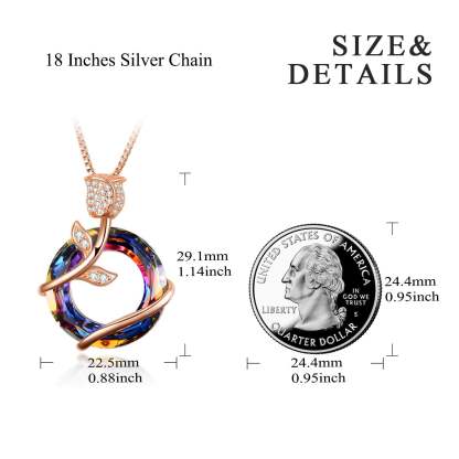 Rose Crystal Circle Necklace