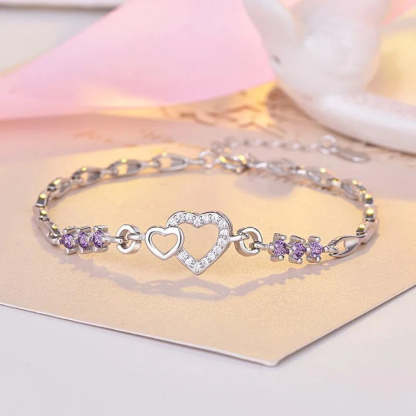 S925 Mother & Daughter Big Heart and Little Heart Bracelet