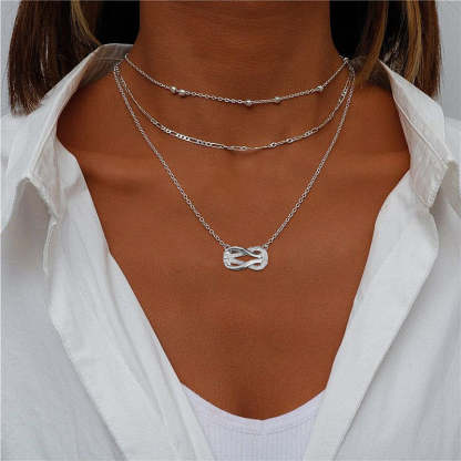 For granddaughter- S925 Always Keep Me in Your Heart for You are always in Mine Knot Infinity Necklace