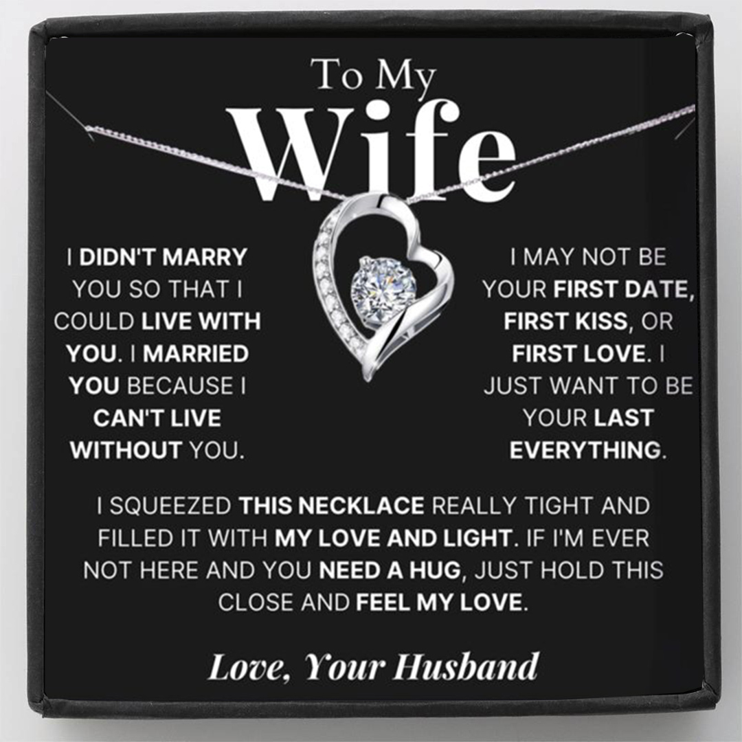 For Wife - Love From Husband Diamond Heart Necklace