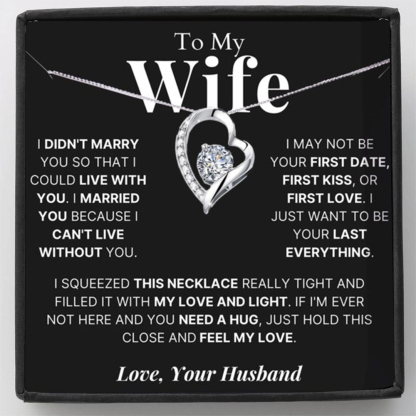 For Wife - Love From Husband Diamond Heart Necklace