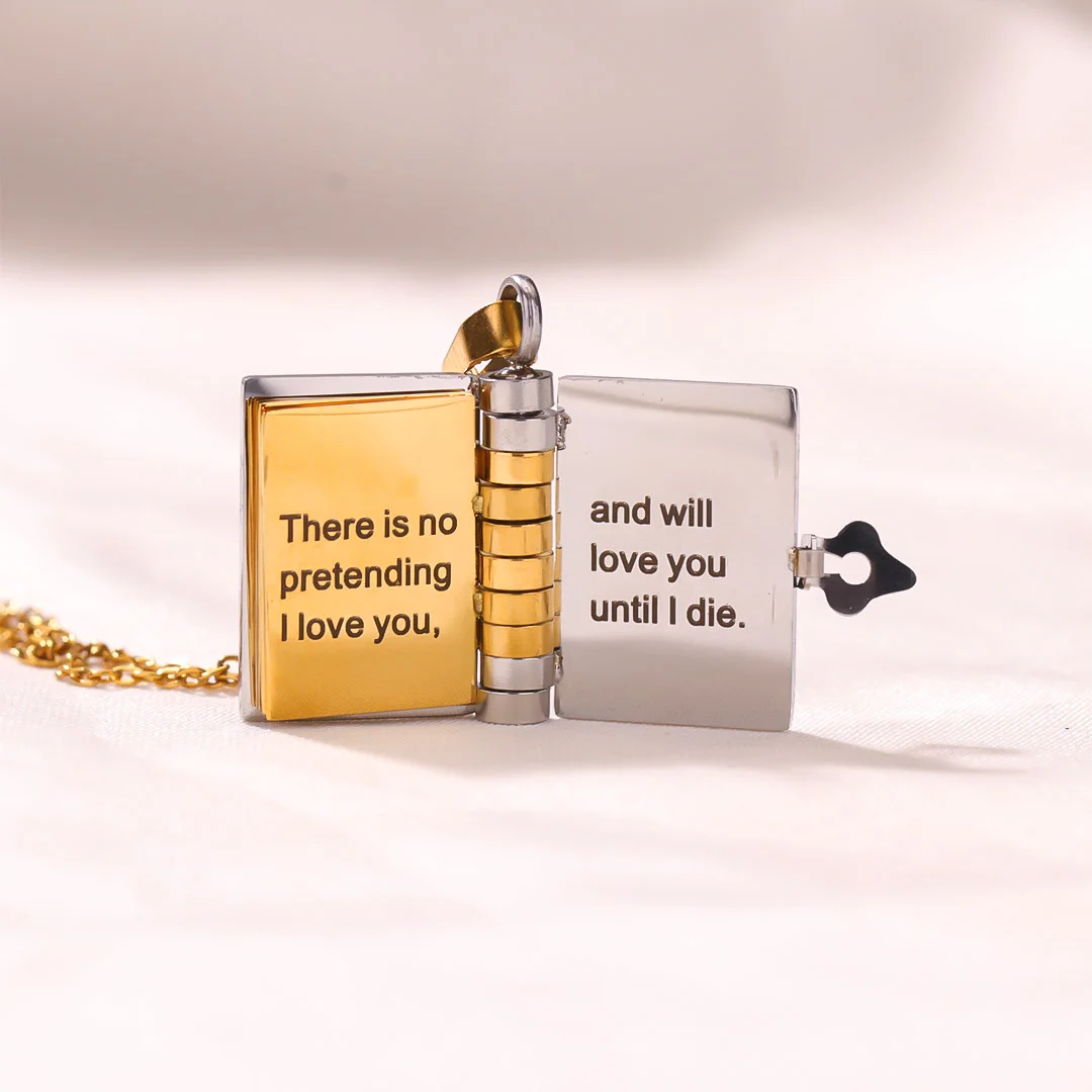 For Love - Love You Until I Die Book Necklace
