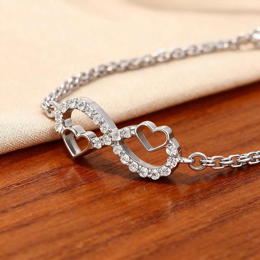 [Copy]Mother & Daughter Custom Infinity Dual Birthstone Bracelet