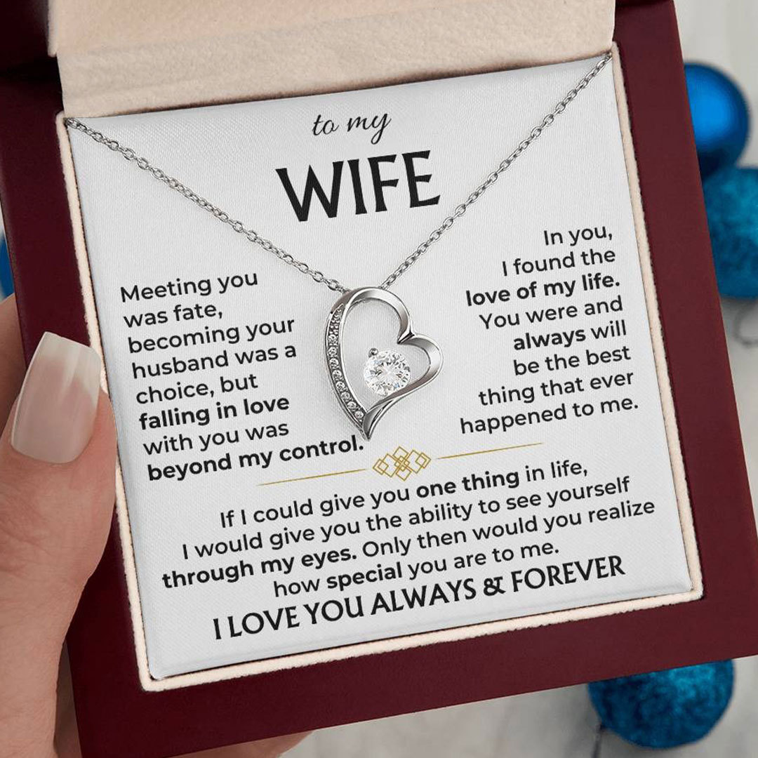 For Love - I Love You Always & Forever Diamond Heart Necklace