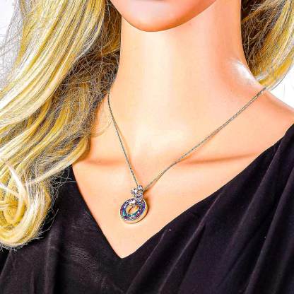 For Granddaughter - S925 Your Life is a Canvas Crystal Bubble Round Necklace