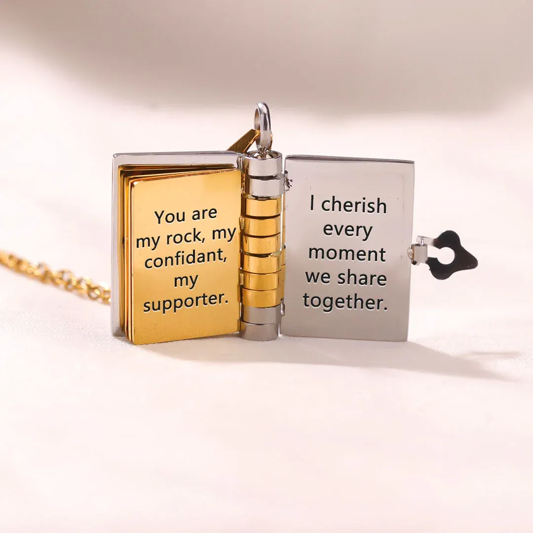 For Love - Our Love Story Is My Favorite Tale Book Necklace
