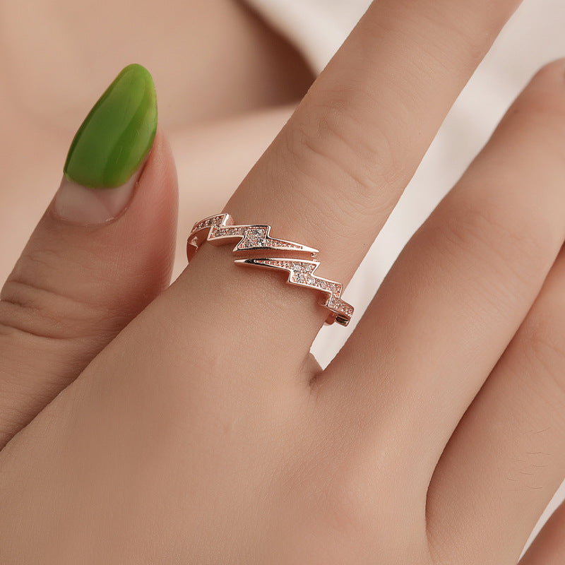 For Friend - S925 I'll Always be There for You Full Diamond Lightning Ring