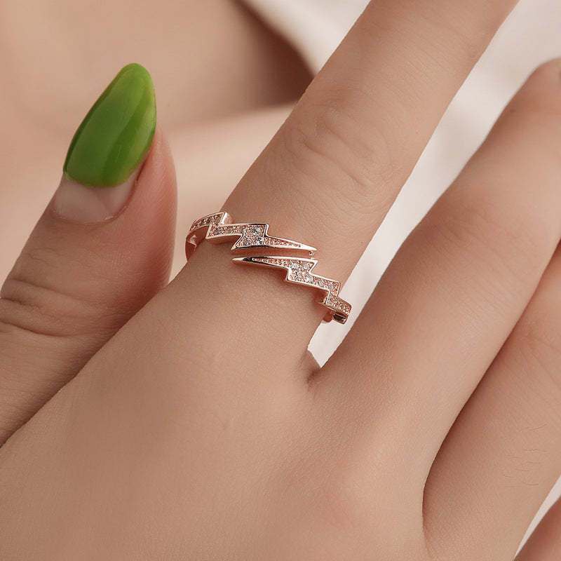 For Friend - S925 I'll Always be There for You Full Diamond Lightning Ring
